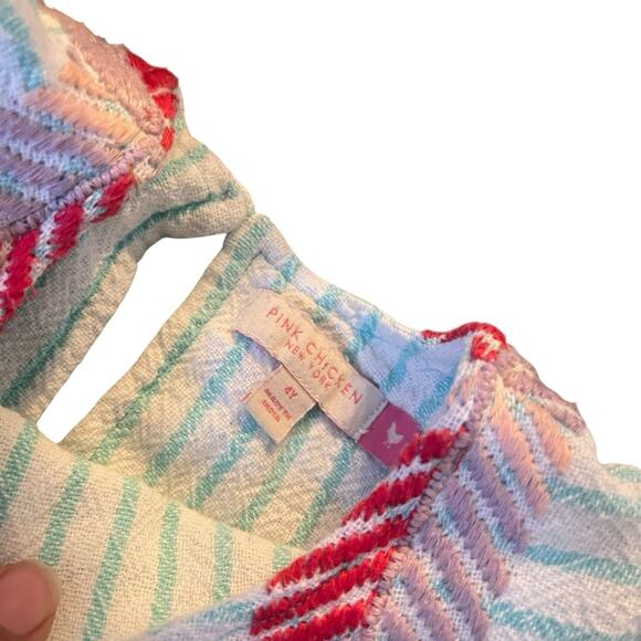 Pink Chicken Girls Penelope Pink Boho Peasant Dress Sz 4Y 4T - Picture 3 of 4